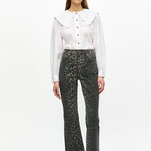 Ganni Dark Leopard Print Jeans